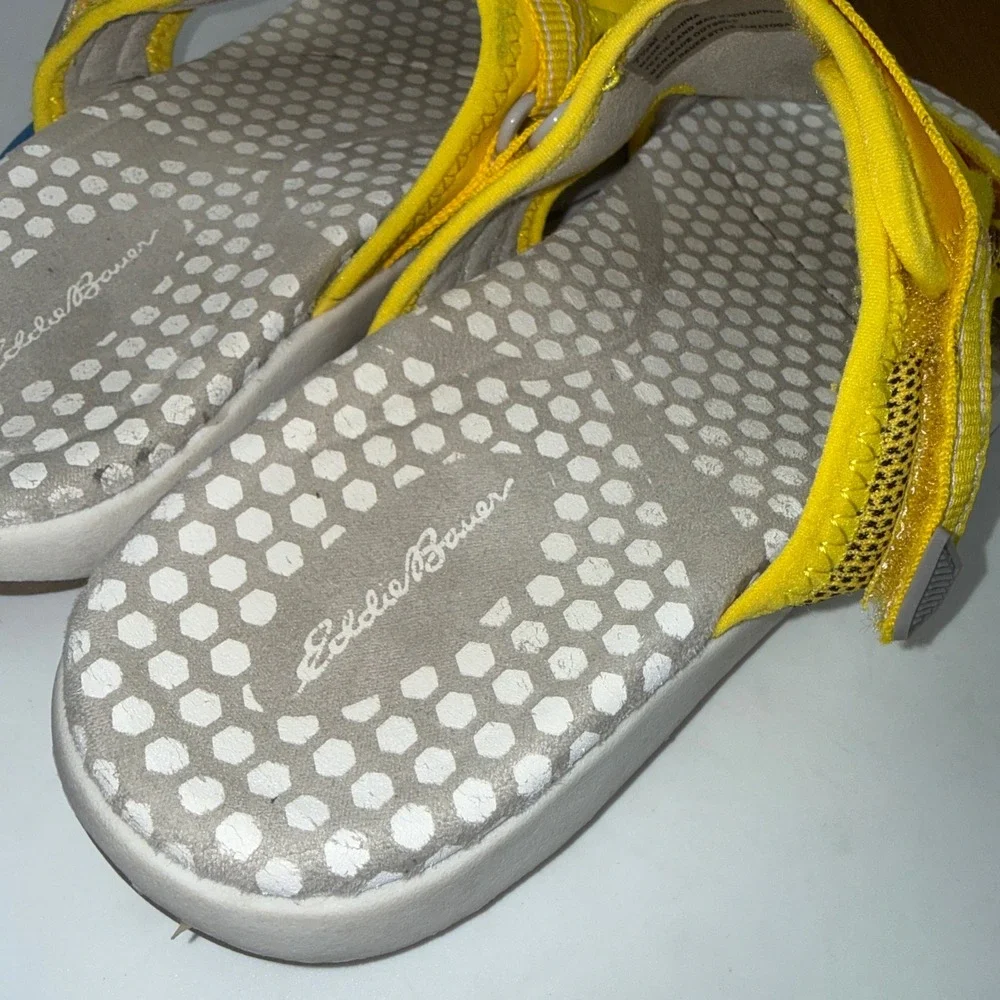 Eddie Bauer Saratoga Yellow‎ Sport Slide Sandals Womens 7.5 Adjustable Straps